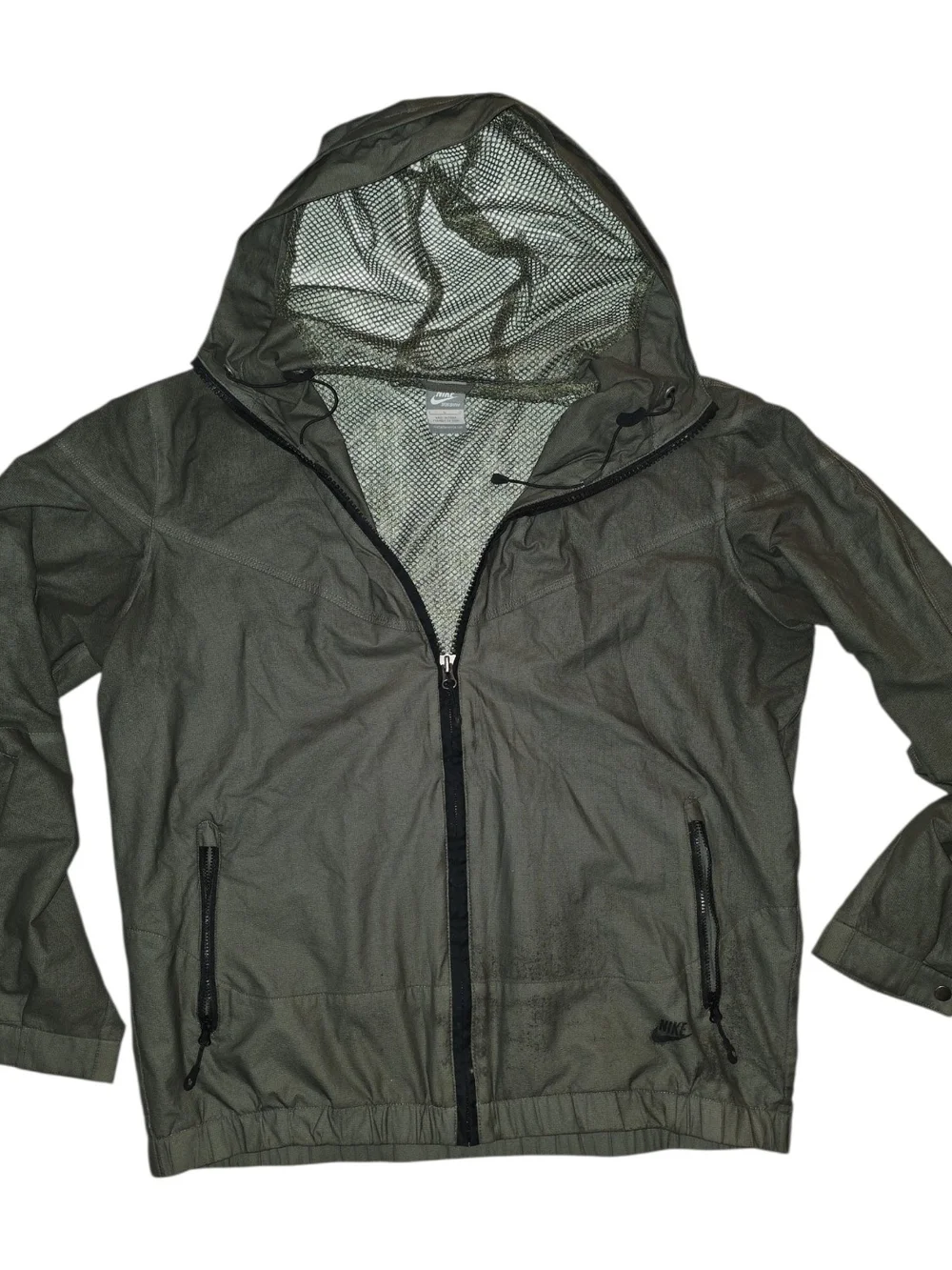 Nike Men’s Olive Green Hooded Windbreaker Jacket